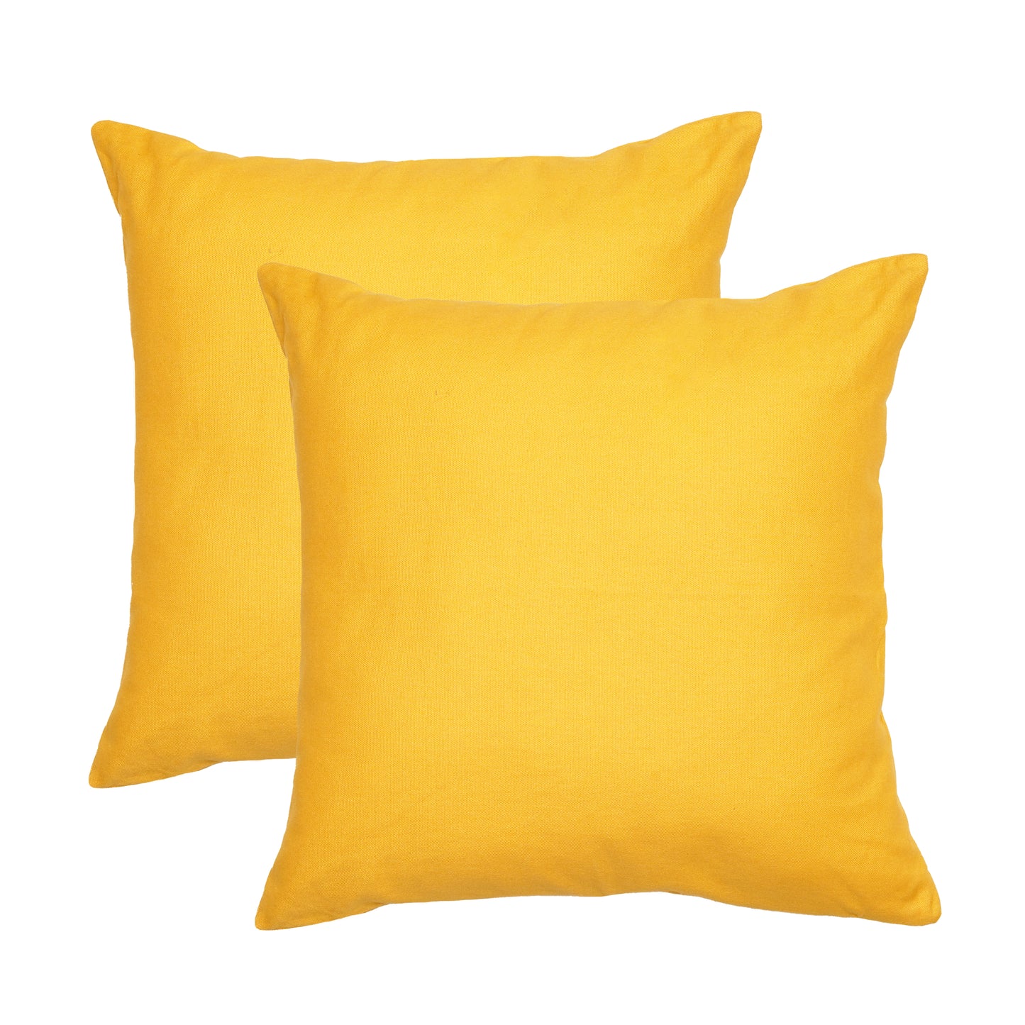 Best Quality Yellow Cotton Throw Pillow Covers - Decorative Zippered Pillow Covers for Couch and Sofa