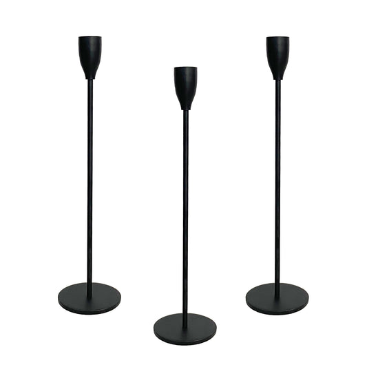 Transform Your Home Decor with Rely+ Extra Tall Black Matte Candlestick Holders Set of 3