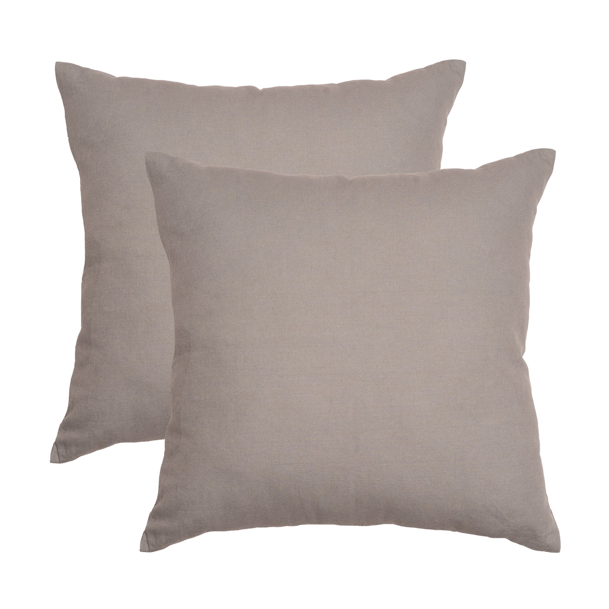 Gray Cotton Throw Pillow Covers set of 2 24"x24" - Rely+ Premium Quality