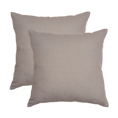 Gray Cotton Throw Pillow Covers set of 2 24"x24" - Rely+ Premium Quality