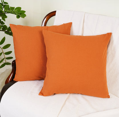 Rust Color Cotton Throw Pillow Cover for your Lovely Home Decor Set of 2.