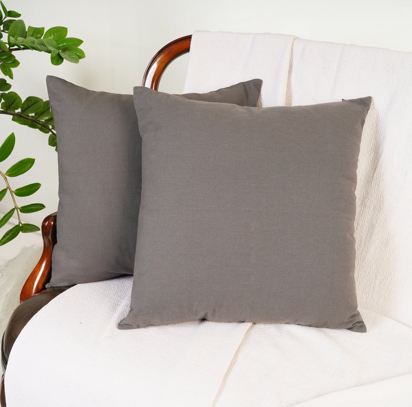 Charcoal Grey Cotton Throw Pillow Cover for your Lovely Home Decor. Set of 2