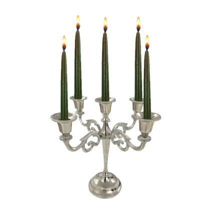 5 arm silver candelabra candle holders