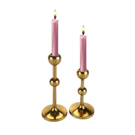 gold bubble candle holders