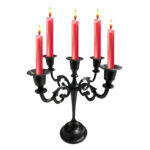 5 arm black matte candelabra candle holders