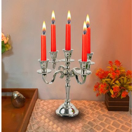 5 arm baby silver candelabra candle holders