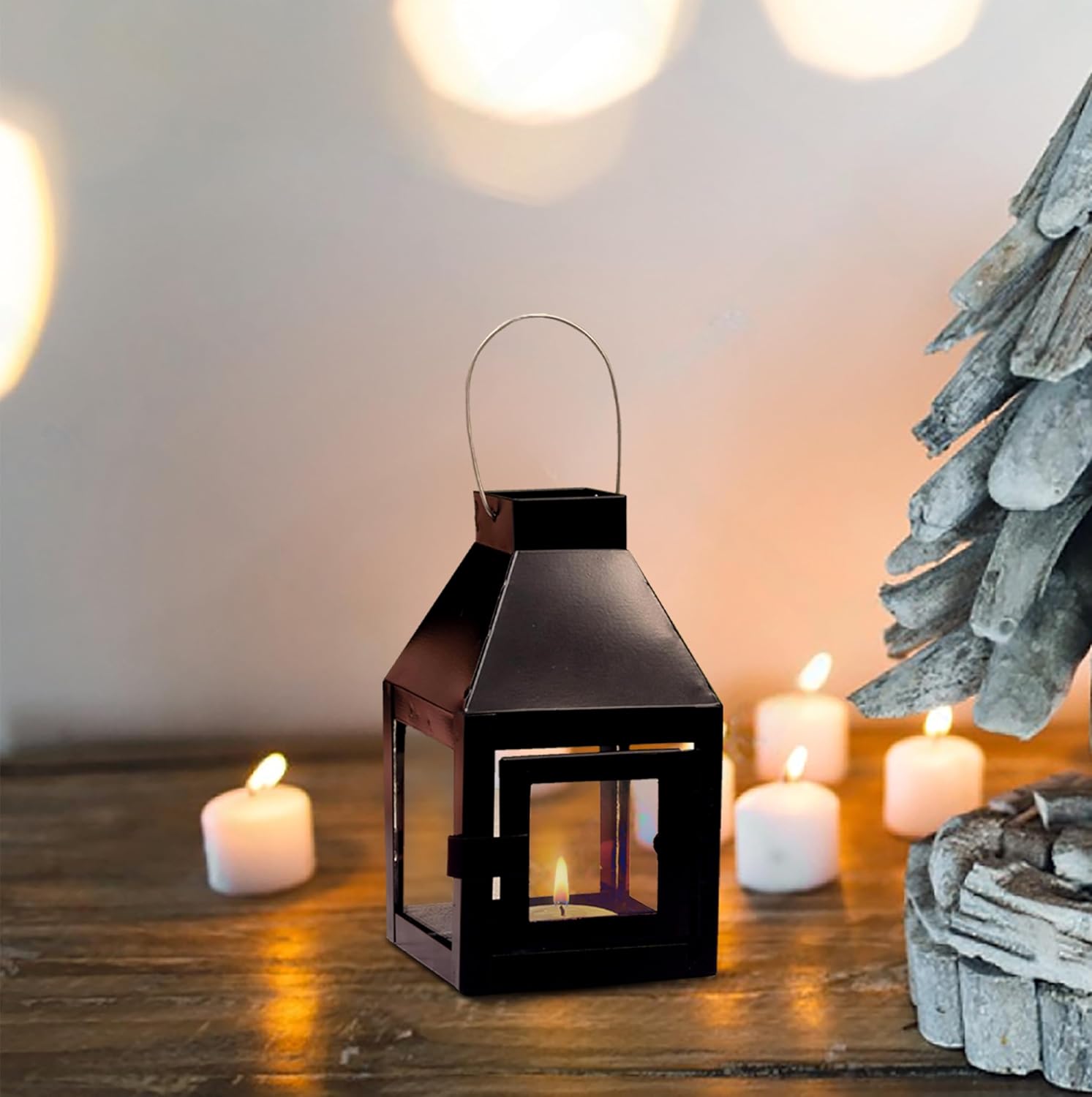 Black lantern candle Holder