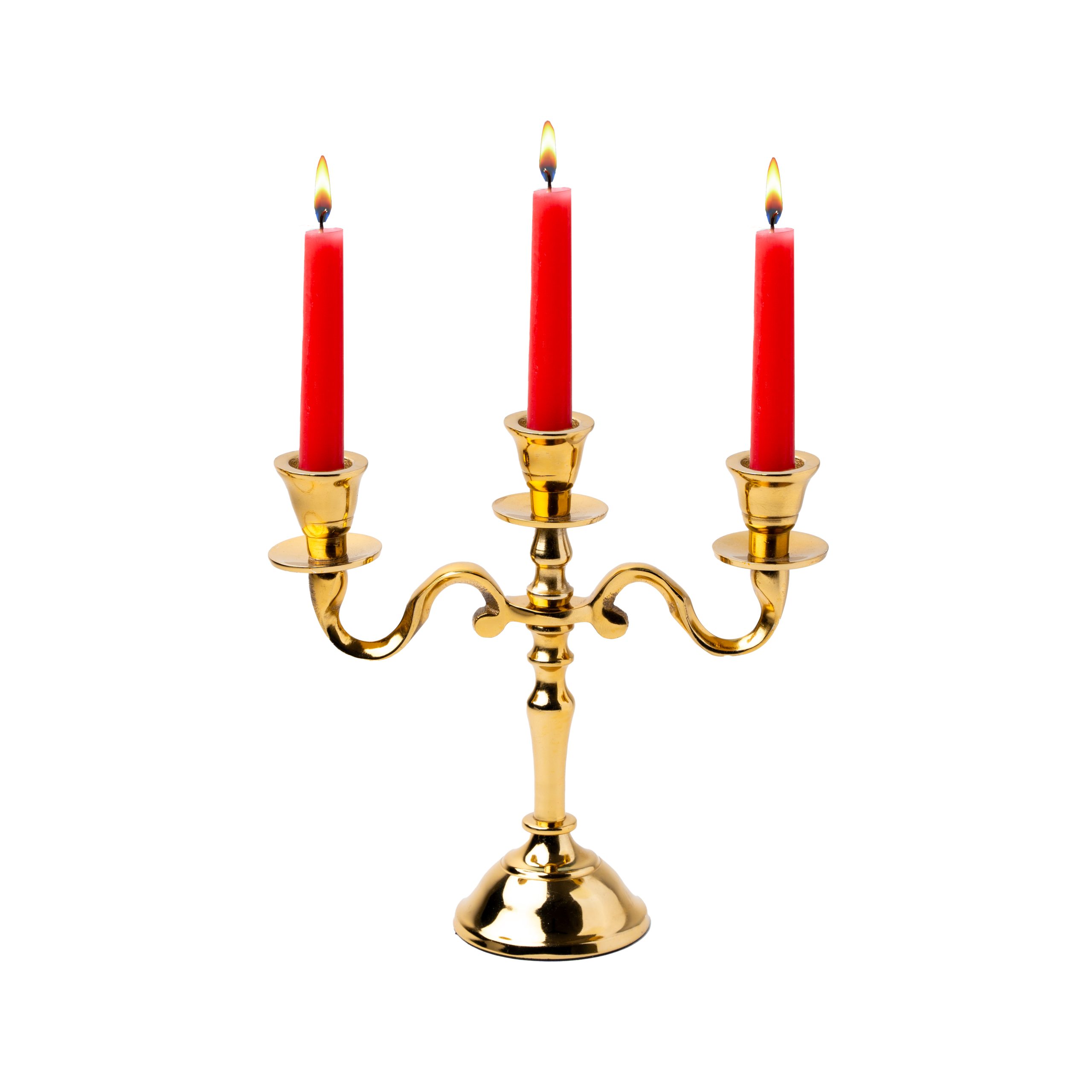 3 Arm Baby Candelabra Gold Glossy