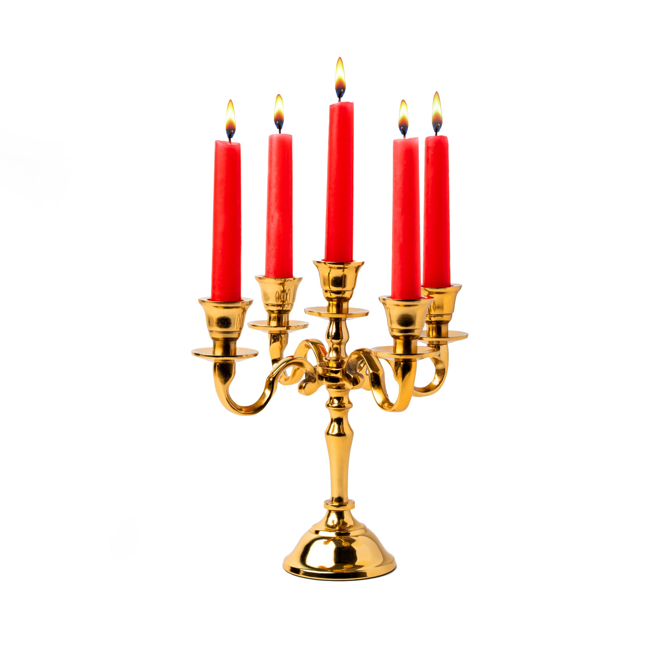 5 Arm Baby Candelabra Gold Glossy