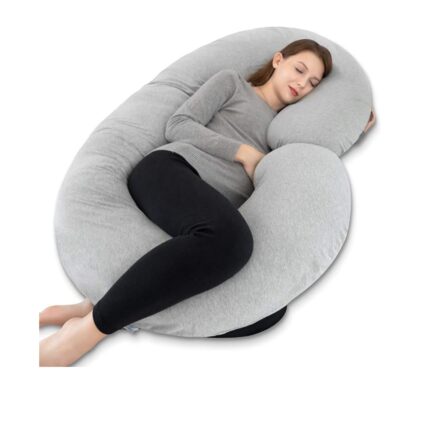 C Shape Grey Maternity Pillow – Adjustable & Portable by Rely+