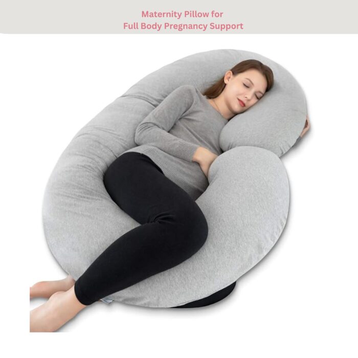 C Shape Grey Maternity Pillow – Adjustable & Portable by Rely+