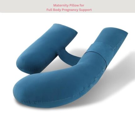 F Shape Blue Maternity Pillow – Adjustable & Portable by Rely+