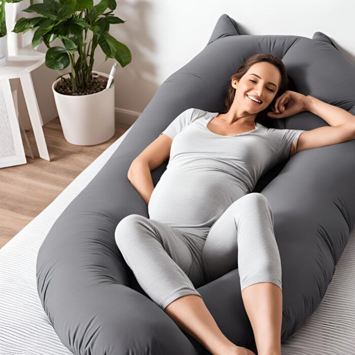 U-Shape Grey Maternity Pillow adjustable full-body