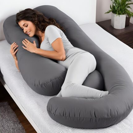 F Shape Grey Maternity Pillow adjustable full-body