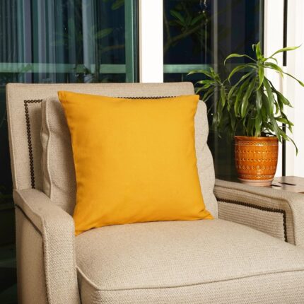 yellow cotton throw pillow cover